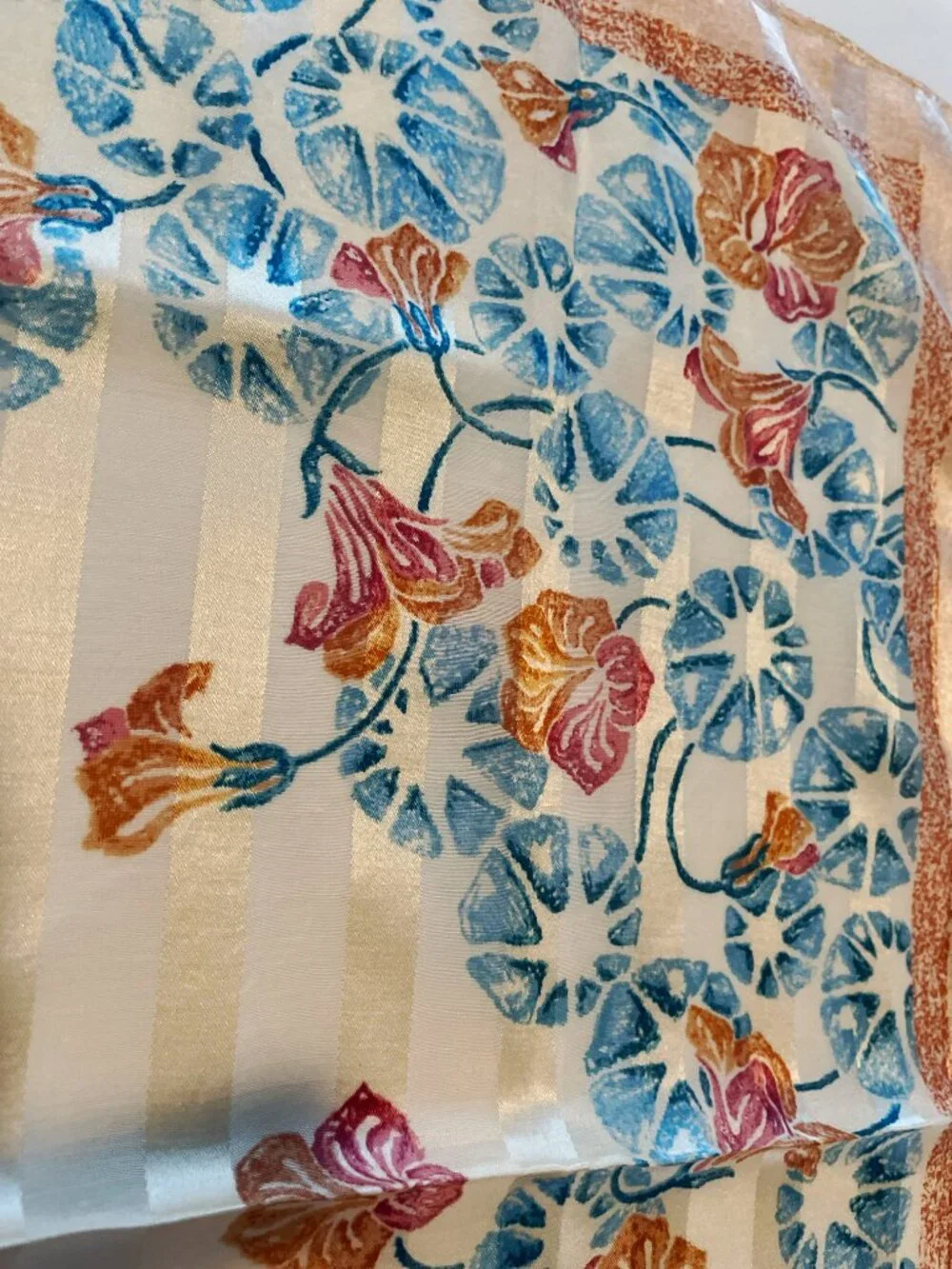 Chloé Floral Silk Cotton Blend Scarf